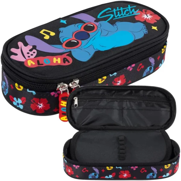 Disney Stitch Aloha schwarzes ovales Federmäppchen PC01 23 x 9,5 x 6 cm Bild 3