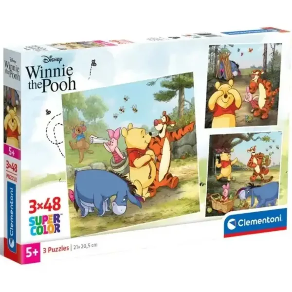 Disney+Winnie Puuh 3x48 Teile Supercolor Puzzle - Clementoni Bild 1