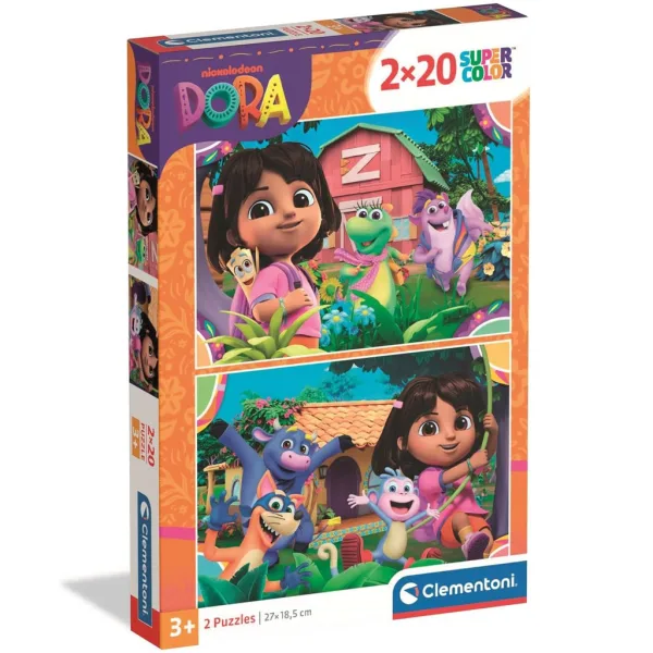 Dora die Entdeckerin 2x20-teiliges Supercolor Puzzle – Clementoni Bild 1