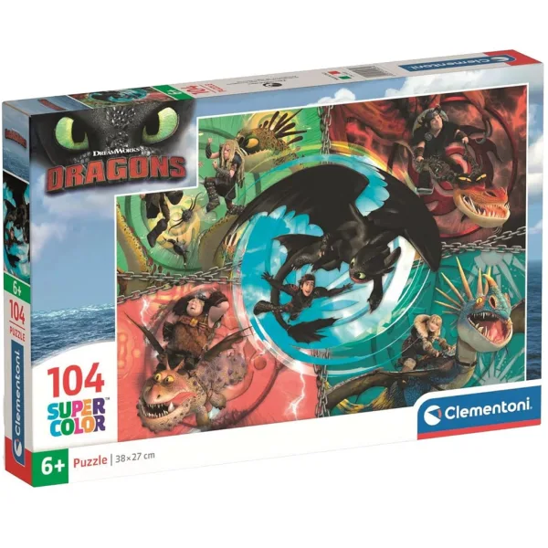 Drachenzähmen leicht gemacht 104 Teile Supercolor Puzzle – Clementoni Bild 1