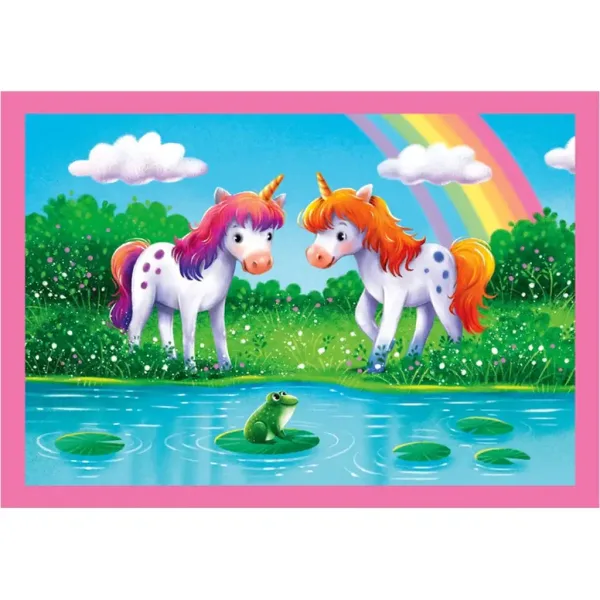 Ein Tag mit Einhörnern 4-in-1-Puzzle - Clementoni Bild 3