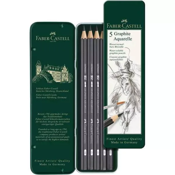 Faber-Castell: Aquarell-Grafitstift-Set in Metalldose, 5-teilig Bild 2