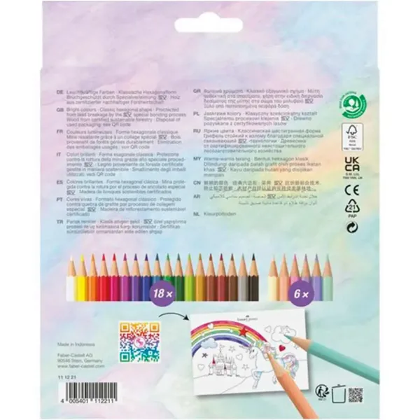 Faber-Castell: Buntstift-Set mit Schloss, 18+6 Stück Packung Bild 2