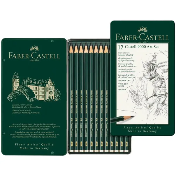 Faber-Castell: Castell 9000 Graphitbleistift 12er-Set in Metalldose Bild 2