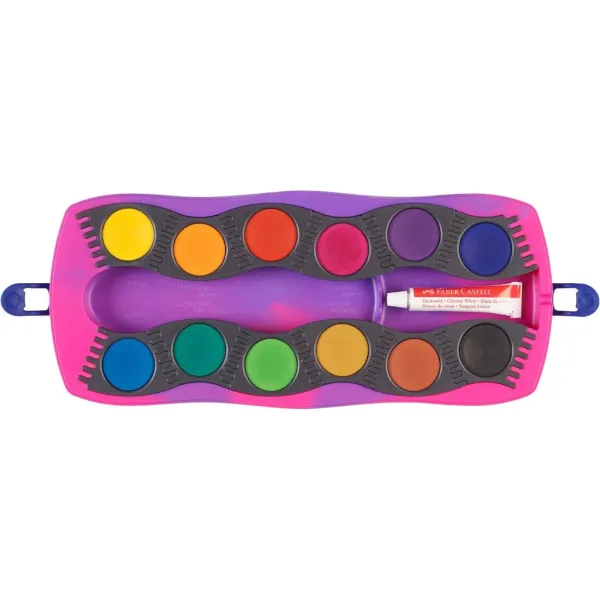 Faber-Castell: Connector 12-teiliges Wasserfarbenset mit zusammensteckbaren Paletten, Einhorn-Design Bild 2