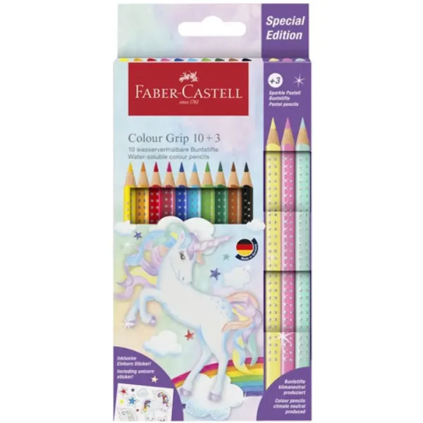 Faber-Castell: Grip Einhorn Buntstift-Set 10+3 Stück in Pastellfarben Bild 1