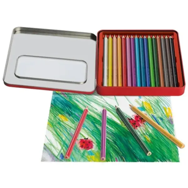 Faber-Castell: Jumbo Grip Buntstift-Set in Metalldose 16-teilig Bild 2