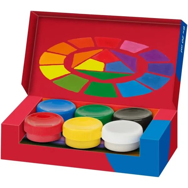 Faber-Castell: Tempera-Set mit Dosen, 6 x 20 ml Bild 2