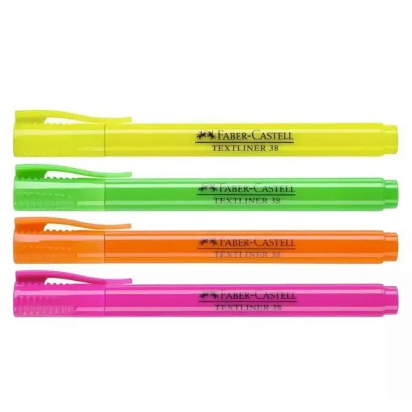Faber-Castell: Textliner 38 Textmarker-Set mit fluoreszierenden Farben, 4er-Pack Bild 2