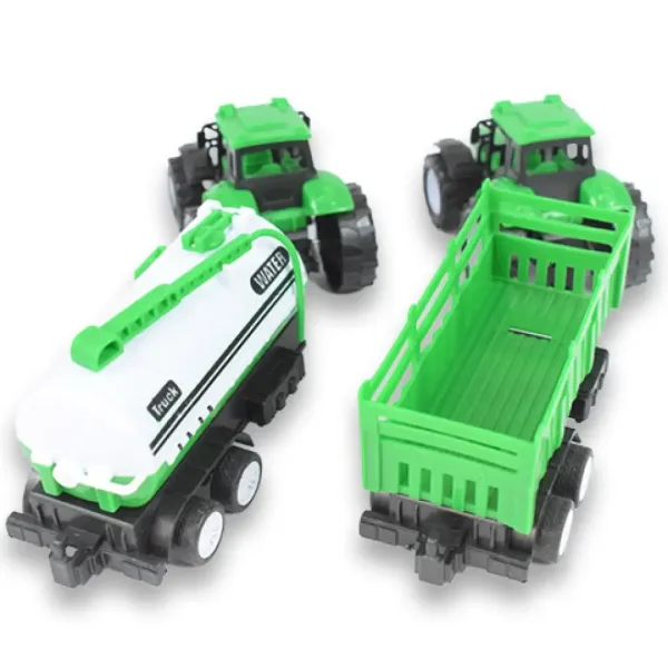 Farm Truck: Grüner zweiteiliger Traktor-Set mit Anhänger Bild 5