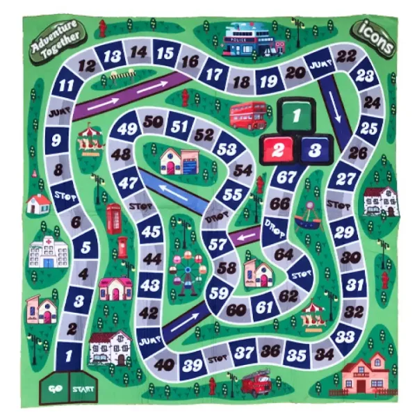 Feuerwehr-Auto-Brettspiel Spielmatte 70x70cm Bild 2
