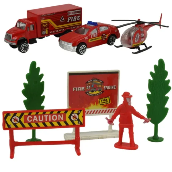 Fire Crew: Feuerwehr-Spielzeugauto-Set mit Zubehör Bild 2