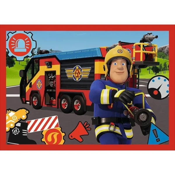 Feuerwehrmann Sam 4-in-1 Puzzle mit 12-15-20-24 Teilen – Trefl Bild 3