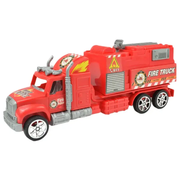 Feuerwehrwagen: Schwungrad-Feuerwehr-LKW in zwei Varianten 26cm Bild 6