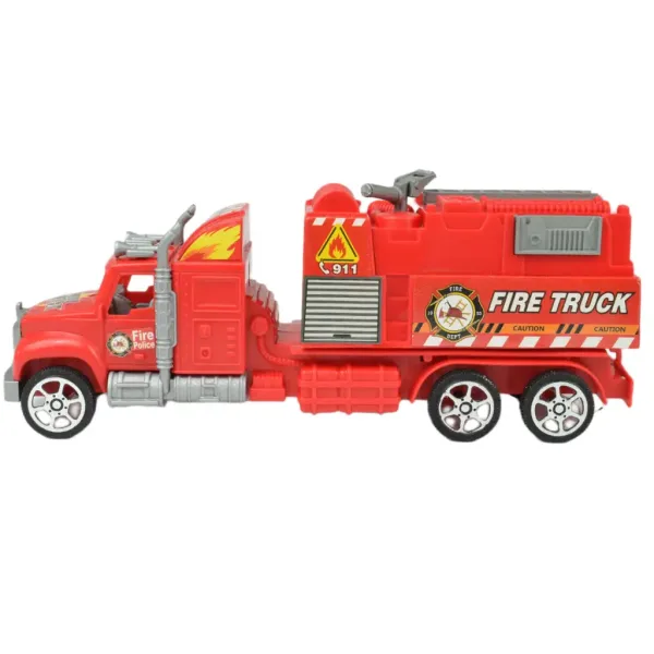 Feuerwehrwagen: Schwungrad-Feuerwehr-LKW in zwei Varianten 26cm Bild 7