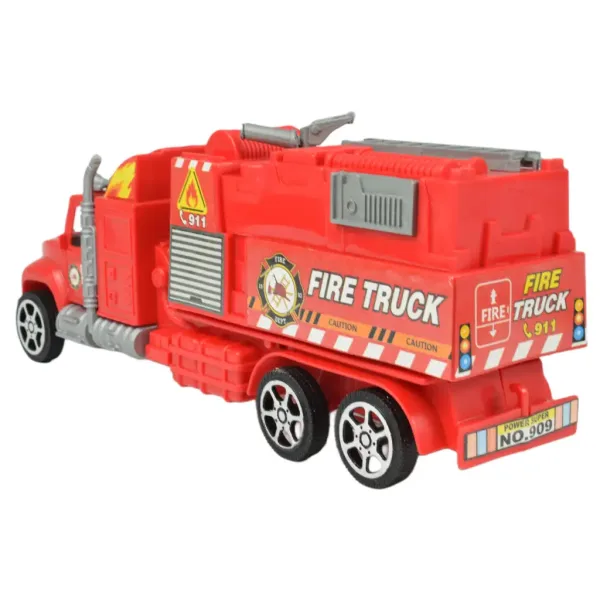 Feuerwehrwagen: Schwungrad-Feuerwehr-LKW in zwei Varianten 26cm Bild 8