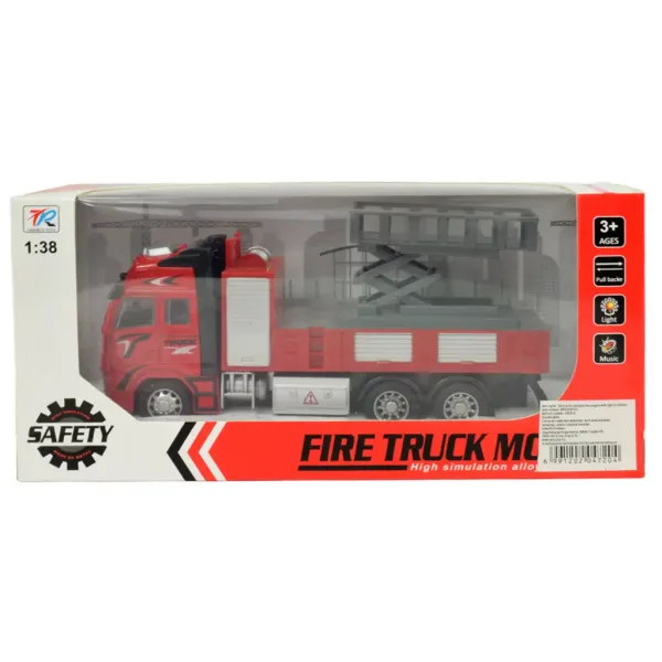 Feuerwehrwagen: Schwungrad-Hubarbeitsbühnen-Feuerwehrfahrzeug mit Licht und Ton 20cm Bild 5