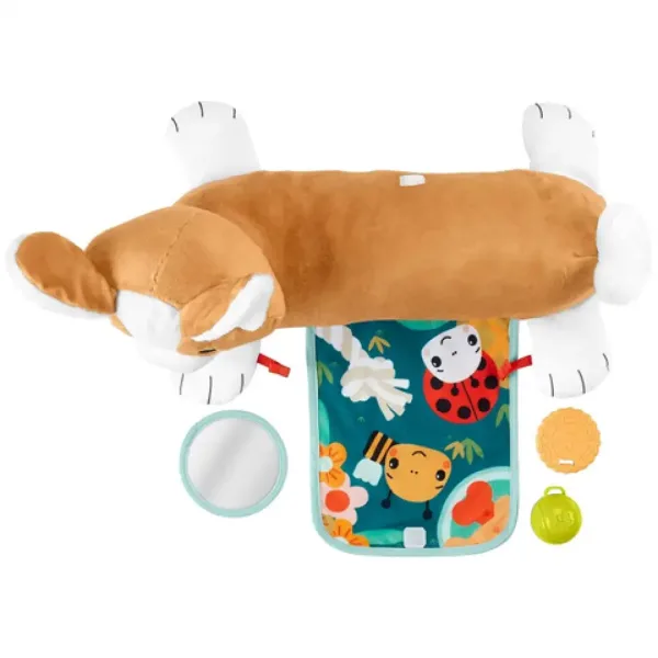 Fisher-Price: Corgie Puppy Mitwachsendes Bauchpolster mit Rassel, Beißring und Spiegel - Mattel Bild 2