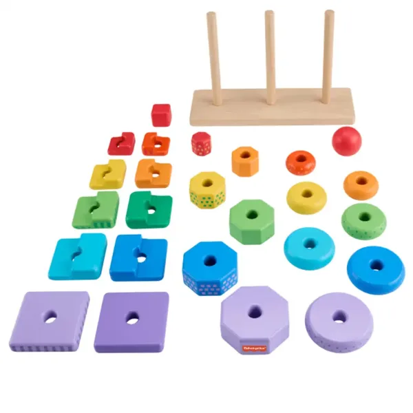 Fisher-Price Bunte Formensortierer und Stapelpyramide Spielset - Mattel Bild 2
