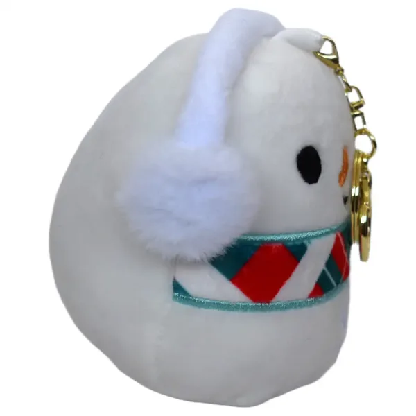Flauschiger Schneemann Plüsch-Schlüsselanhänger 12cm Bild 4