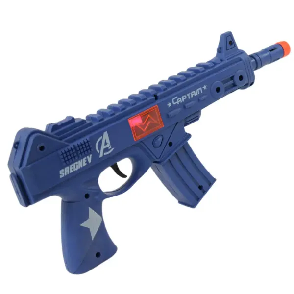 Flint Gun: Blaues militärisches Maschinengewehr mit Schussimitation, 30 cm Bild 3