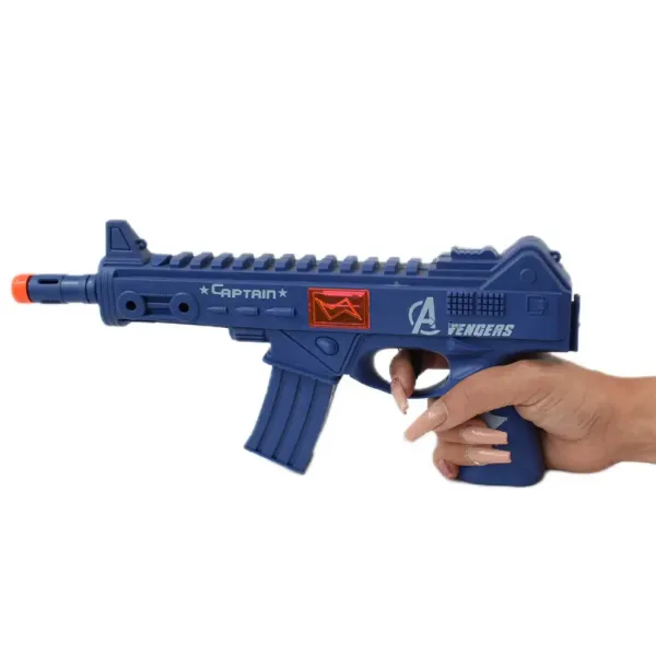 Flint Gun: Blaues militärisches Maschinengewehr mit Schussimitation, 30 cm Bild 4