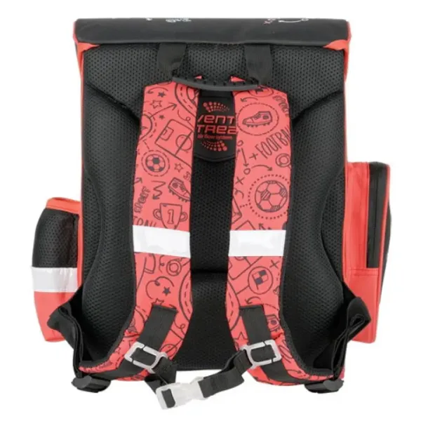 Football schwarz-rot ergonomischer Schulranzen, Rucksack 36x27x14cm - Bambino Bild 2