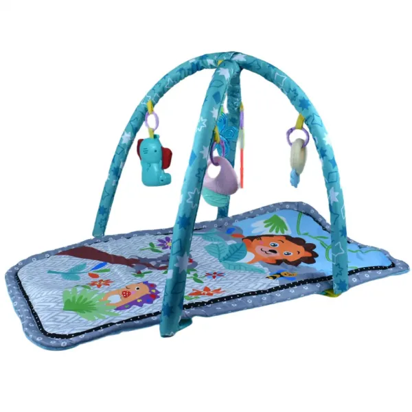 Fröhliche Tier-Babymatte mit Beißring und Musik 77x43cm Bild 2