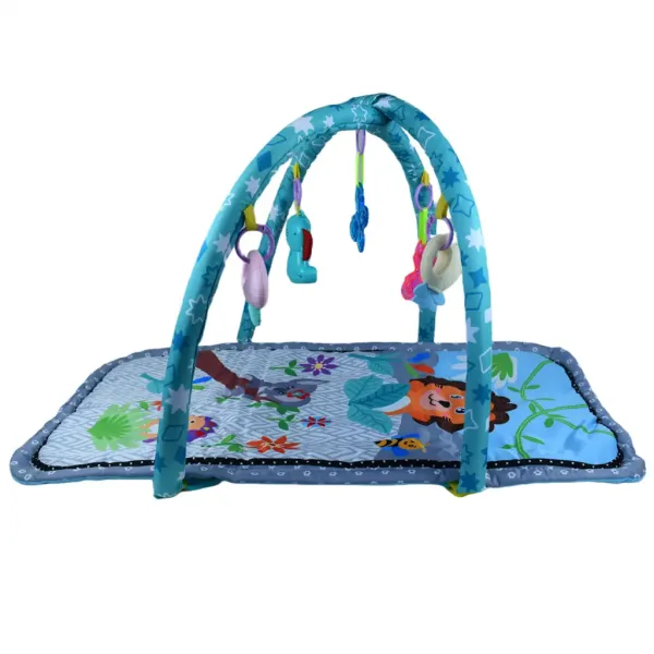 Fröhliche Tier-Babymatte mit Beißring und Musik 77x43cm Bild 3