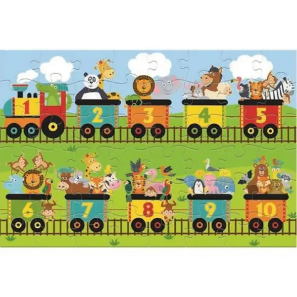 Fröhliche Zahlen 48-teiliges Puzzleteppich 90x60cm Bild 2