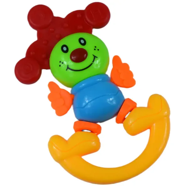 Fröhlicher Clown Baby Rassel und Beißring 2er-Set Bild 3