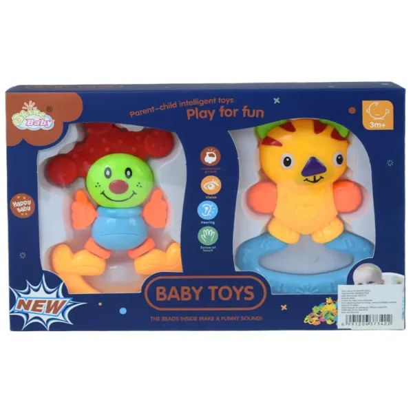 Fröhlicher Clown Baby Rassel und Beißring 2er-Set Bild 5