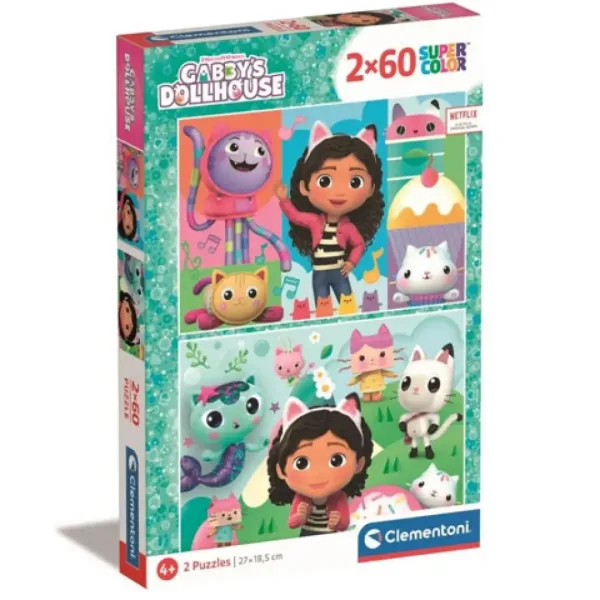 Gabis Puppenhaus Supercolor 2x60 Teile Puzzle - Clementoni Bild 1