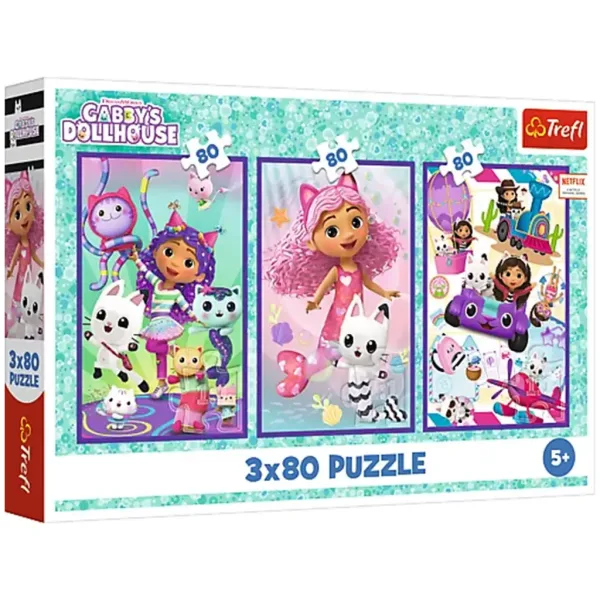 Gabis Puppenhaus bunte Tage 3x80 Teile Puzzle - Trefl Bild 1