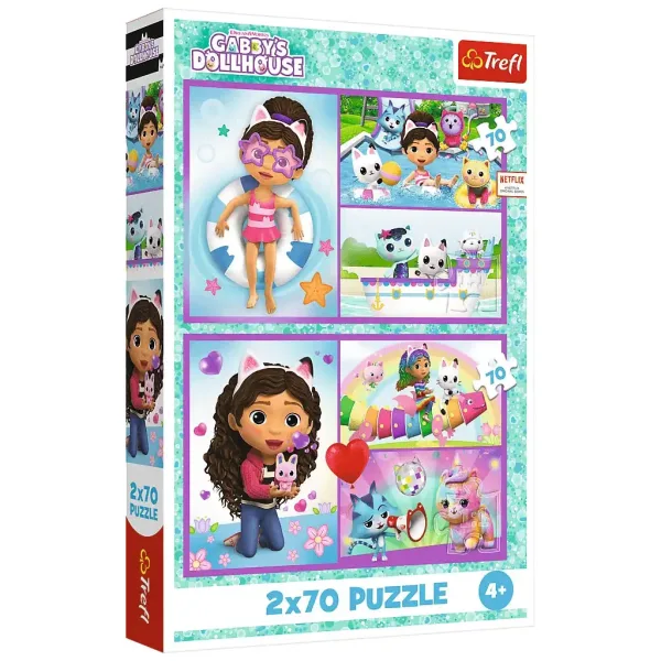 Gabis Puppenhaus ein spielerischer Tag 2x70-teiliges Puzzle - Trefl Bild 1