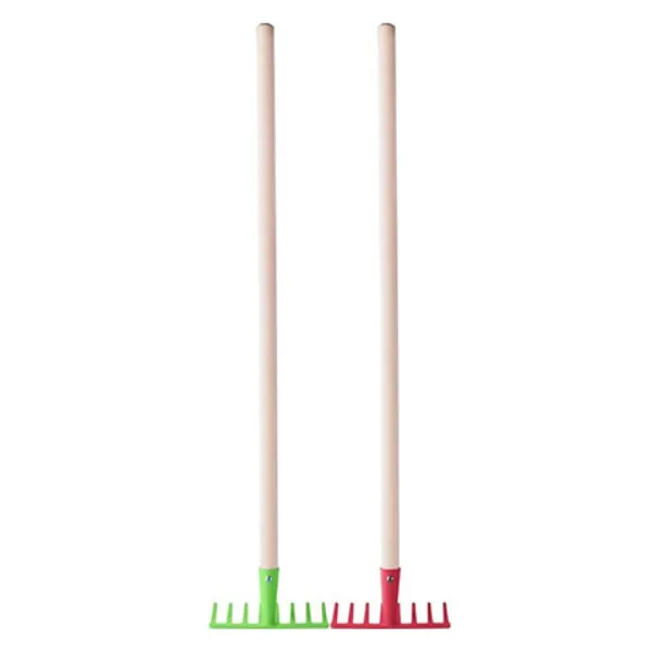 Gartenrechen mit 75 cm langem Holzstiel in verschiedenen Farben, 1 Stück - Woodyland Bild 2