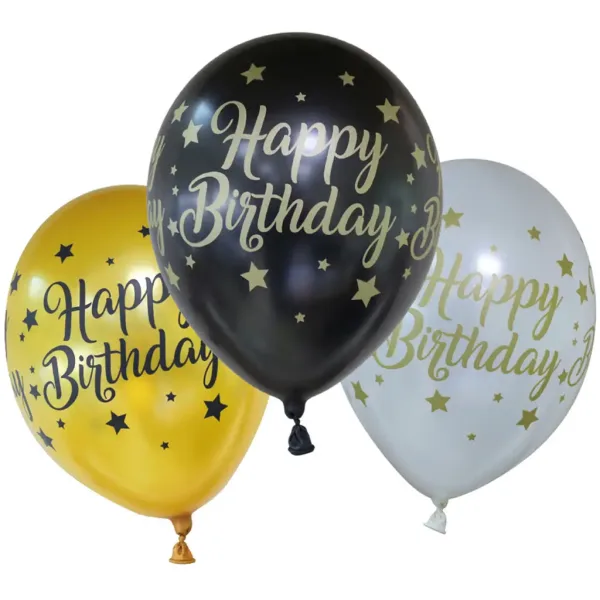 Geburtstagsballons mit der Aufschrift "Happy Birthday" 6er-Set Bild 1