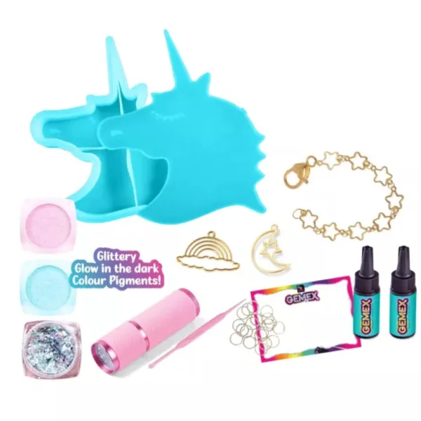 Gemex: Schmuck-Set zur Herstellung eines Edelstein-Einhornkopfes aus Gel Bild 2