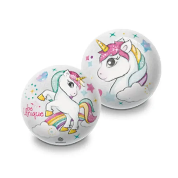 Glitzernder Gummiball mit Tier- oder Einhornmuster, 10 cm Bild 3