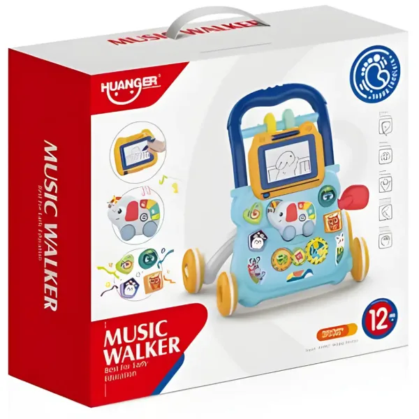 Happy World: Musikalischer Lernlaufwagen für Jungen mit Elefantenmotiv Bild 4