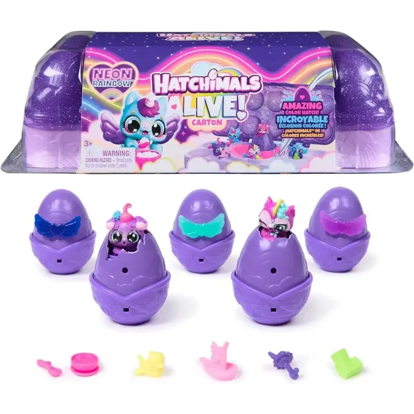 Hatchimals Alive!: Neon Rainbow Eierkarton - Spin Master Bild 3
