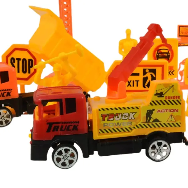 Heavy Duty: Bau-Spielset mit Schwungrad-Autos und Zubehör Bild 3