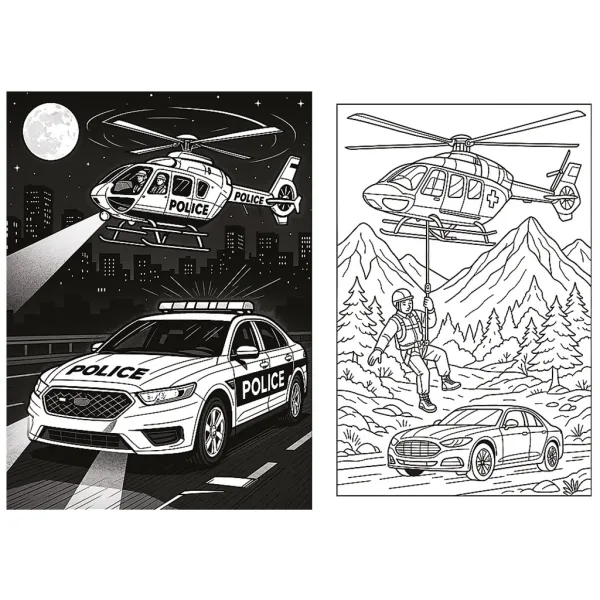 Helden in der Stadt Rettungsfahrzeuge Malbuch - Trefl Bild 2