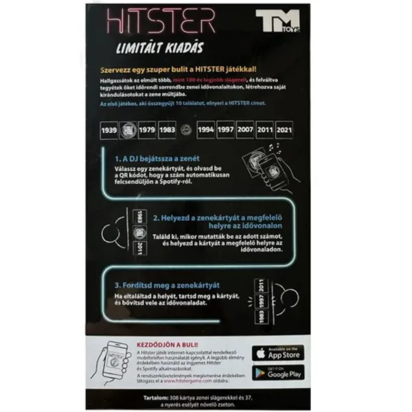 Hitster ungarische Ausgabe Gesellschaftsspiel Bild 2