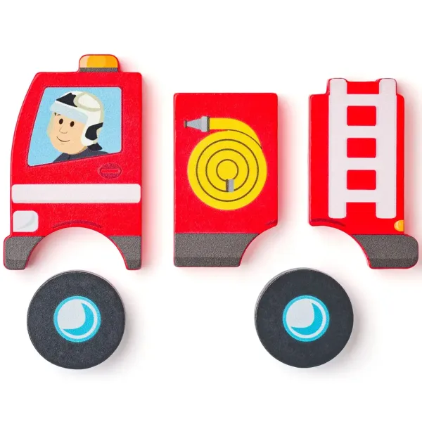 Holz-Puzzle Feuerwehr mit 5 Teilen - Woodyland Bild 2