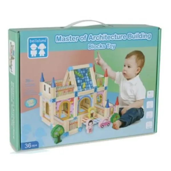 Holz farbenfrohes Villa-Spielset mit Zubehör Bild 1