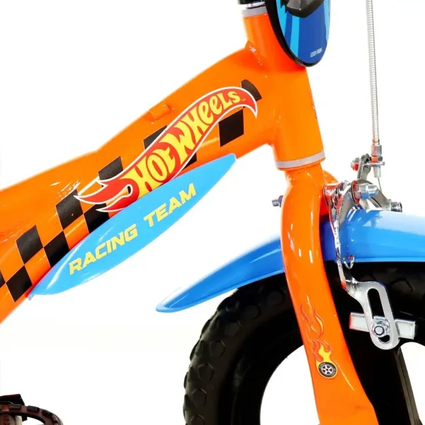 Hot Wheels 12" Kinderfahrrad mit Flaschenhalter und Stützrädern in Orange-Schwarz – Dino Bikes Fahrrad Bild 4