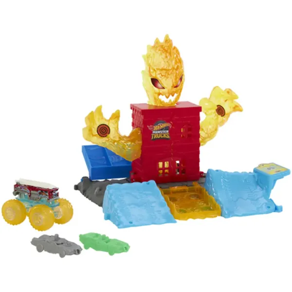 Hot Wheels: Monster Trucks Power Smashers Feuermonster-Trackset - Mattel Bild 2