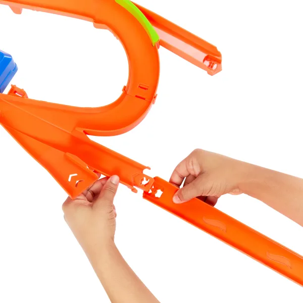 Hot Wheels Stunt Tracks: Luftkollisions-Strecke mit kleinem Auto – Mattel Bild 3