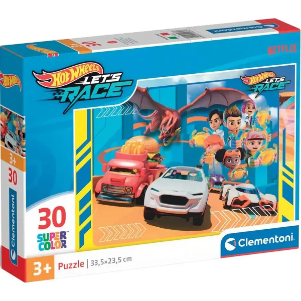 Hotwheels 30-teiliges Supercolor Puzzle - Clementoni Bild 1